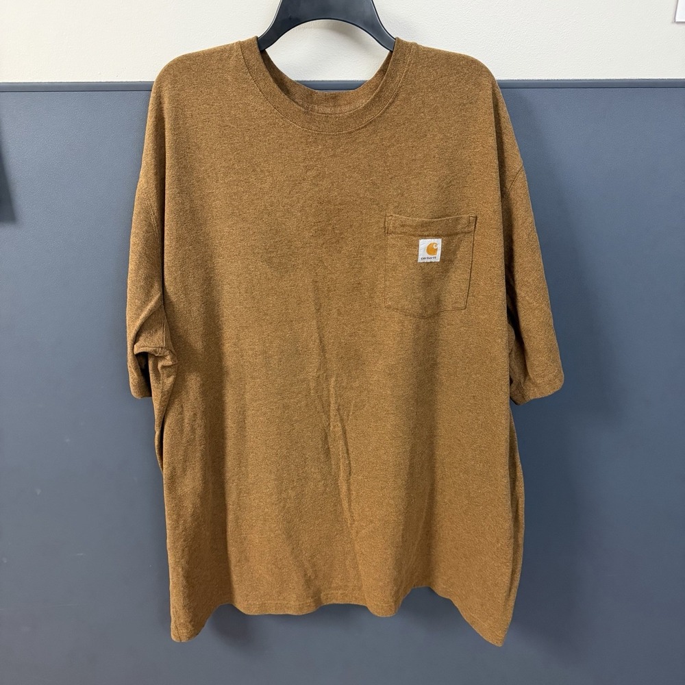 Carhartt Loose Fit‎ Shirt Sleeve TShirt Men's 3XLT Brown Heavyweight Cotton